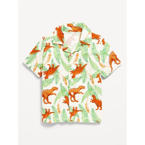 Oldnavy Short-Sleeve Linen-Blend Camp Shirt for Toddler Boys Hot Deal
