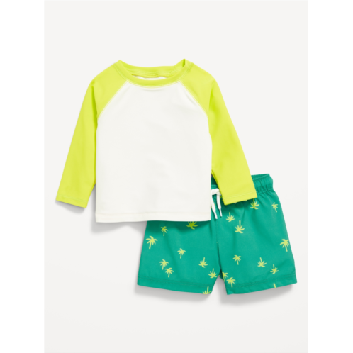 Oldnavy Graphic Rashguard Swim Top and Trunks for Baby
