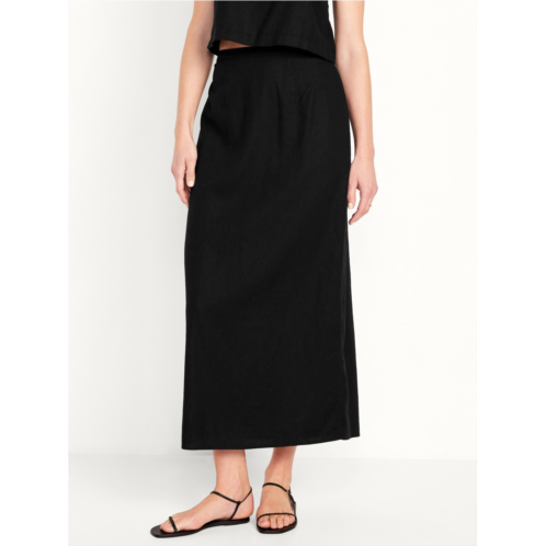 Oldnavy High-Waisted Linen-Blend Maxi Skirt