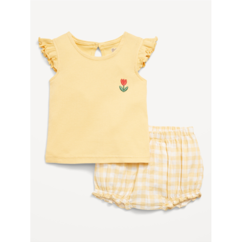 Oldnavy Little Navy Organic-Cotton Top and Shorts for Baby