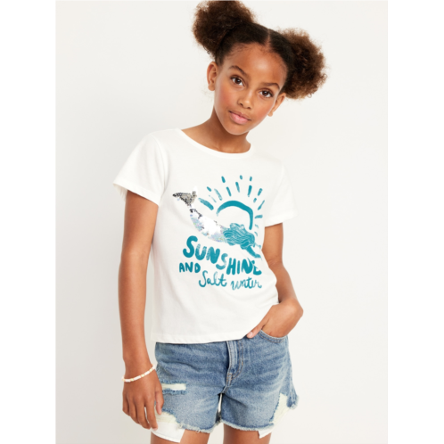Oldnavy Short-Sleeve Flip-Sequin Graphic T-Shirt for Girls Hot Deal