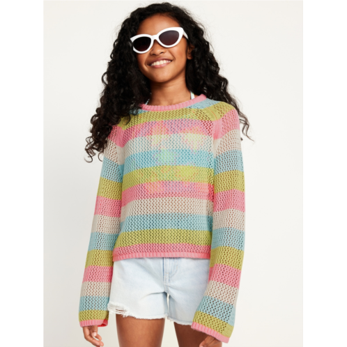 Oldnavy Striped Crochet-Knit Sweater for Girls