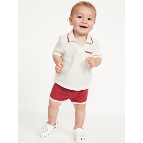 Oldnavy Textured-Knit Collared Pocket Shirt and Shorts Set for Baby