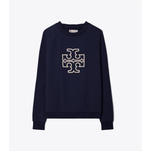 Tory Burch HEAVY FRENCH TERRY LOGO CREWNECK