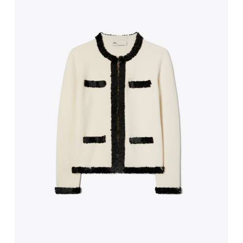 Tory Burch KENDRA WOOL AND SEQUIN JACKET