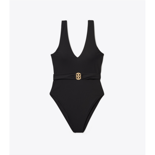 Tory Burch MILLER PLUNGE ONE-PIECE SWIMSUIT