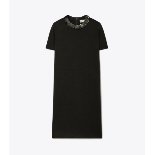 Tory Burch SEQUIN-COLLARED WOOL SWEATER DRESS