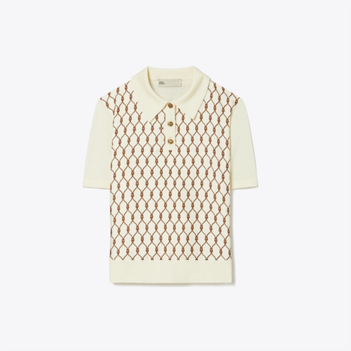 Tory Burch SILK-FRONT POLO