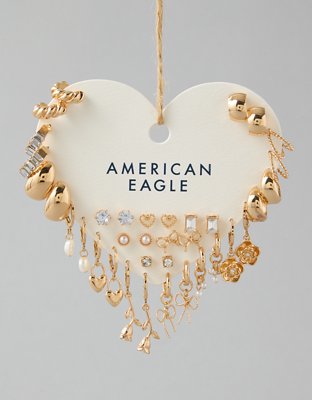 American Eagle AEO Rosette Earrings 18-Pack