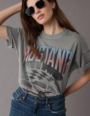 American Eagle AE Oversized Mustang Graphic T-Shirt