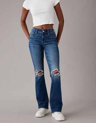 American Eagle AE Next Level Ripped Low-Rise Kick Bootcut Jean