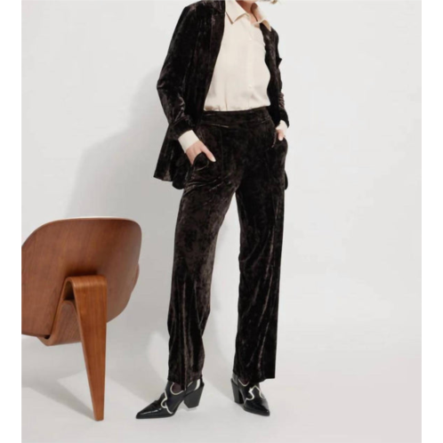 Lysse shay crushed st velvet suit pant in double espresso