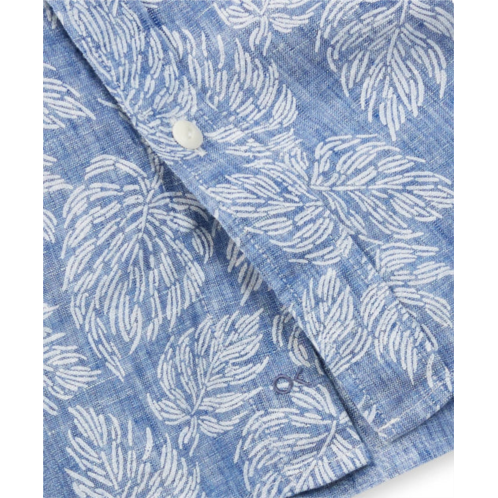 Outerknown atlantic ss linen shirt in linen leaves