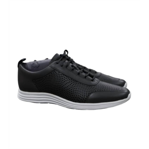 COLE HAAN mens og sport perforated runner shoes in magnet/white