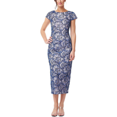 JS Collections womens sequined embroidered sheath dress