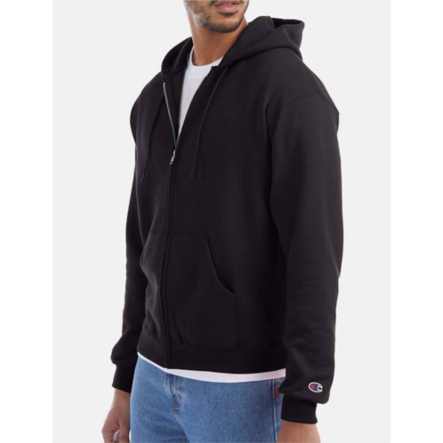 Champion mens powerblend full zip hoodie in black