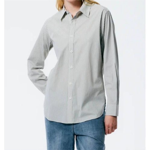 Tibi classic menswear charlie slim shirt in tan/white
