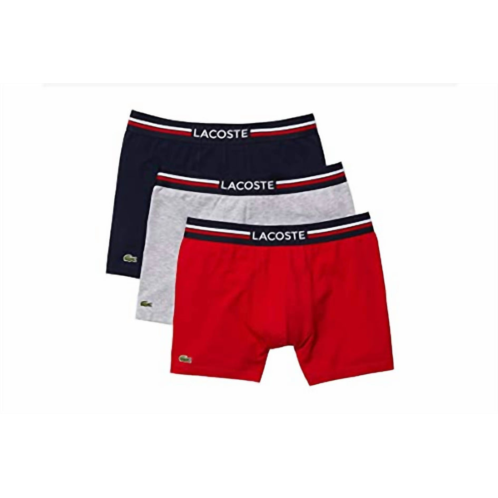 LACOSTE men boxer briefs pack 3 french flag iconic lifestyle in navy blue/silver
