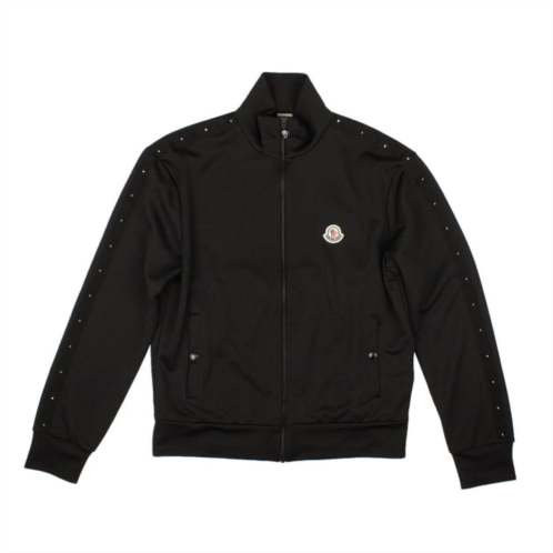 Moncler black polyester chest logo classic track jacket