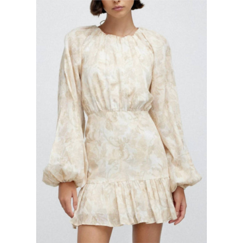 SIGNIFICANT OTHER scarlett mini dress in almond stencil floral