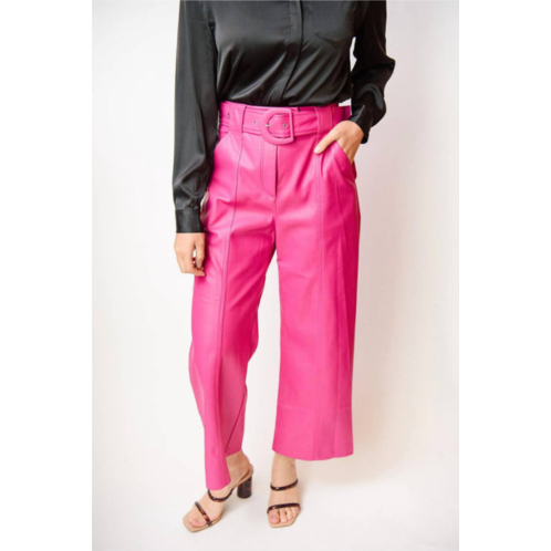 Suncoo joy faux leather pant in hot pink