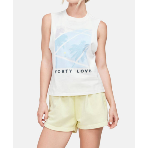 WILDFOX forty love riley tank top in clean white