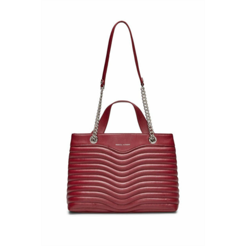 REBECCA MINKOFF m.a.b. quilted top handle satchel in pinot noir