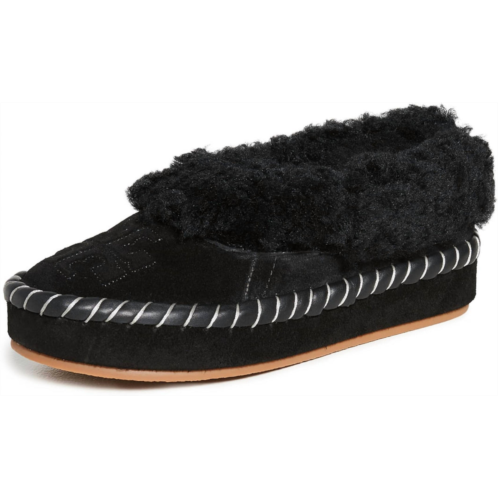 TORY BURCH shearling slipper in black