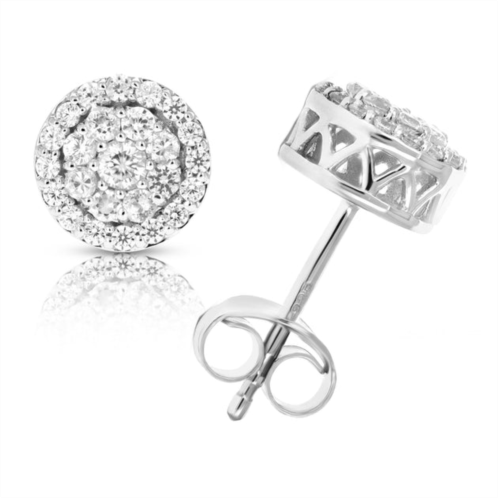 Vir Jewels 1/2 cttw round diamond stud earrings in .925 sterling silver with rhodium