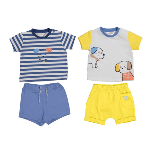 Mayoral blue 4pc puppy graphic dual outfit