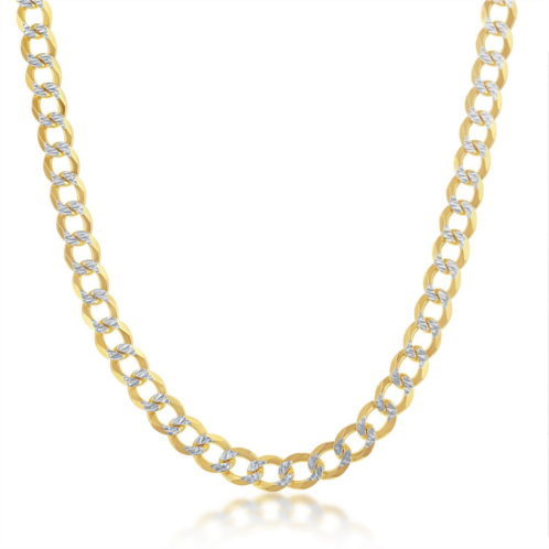 Simona sterling silver 5mm pave cuban chain - gold plated
