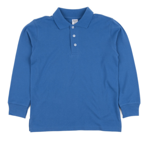 Leveret long sleeve cotton polo shirt classic solid color