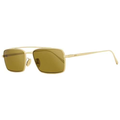 Omega mens rectangular sunglasses om0028h 32g gold 56mm