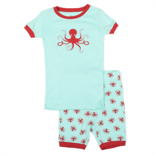 Leveret kids two piece cotton short pajamas octopus