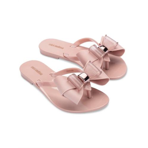 Mini Melissa harmoni girls bow thong slide sandals