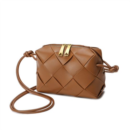 Tiffany & Fred Paris tiffany & fred smooth woven leather top-handle crossbody/shoulder bag