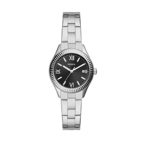 Fossil womens rye three-hand date, stainless steel watch