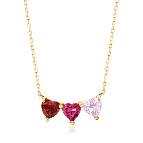 RS Pure by ross-simons multi-gemstone heart necklace in 14kt yellow gold