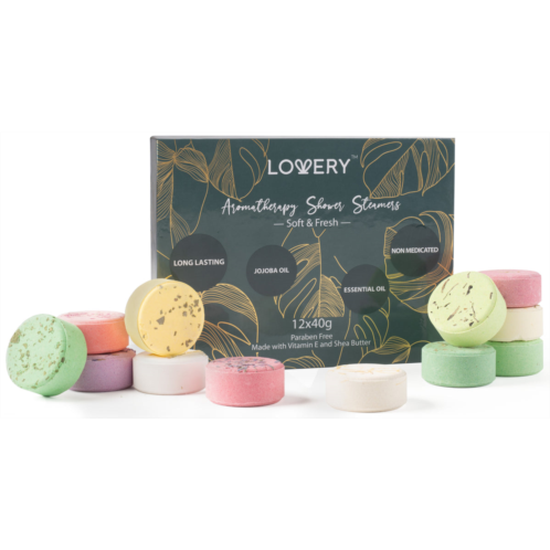 Lovery shower steamers - set of 12 shower bombs - well balanced aromatherapy
