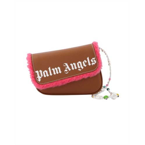 Palm angels crash bag pm in brown and white