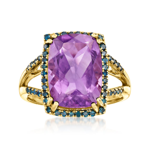 Ross-Simons amethyst and . diamond ring in 14kt yellow gold