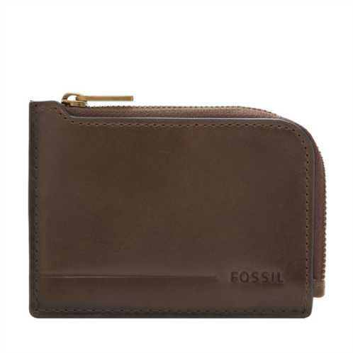 Fossil mens allen leather zip card case