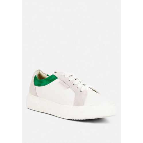 Rag & Co endler color block leather sneakers in green
