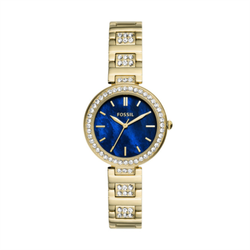 Fossil womens karli three-hand, gold-tone stainless steel watch