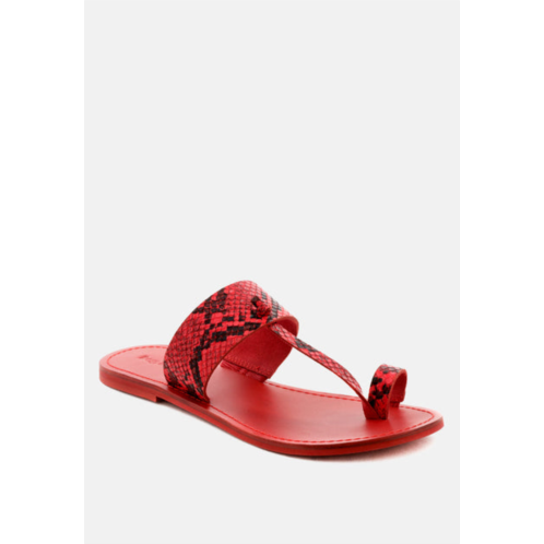 Rag & Co leona snake print thong flat sandals