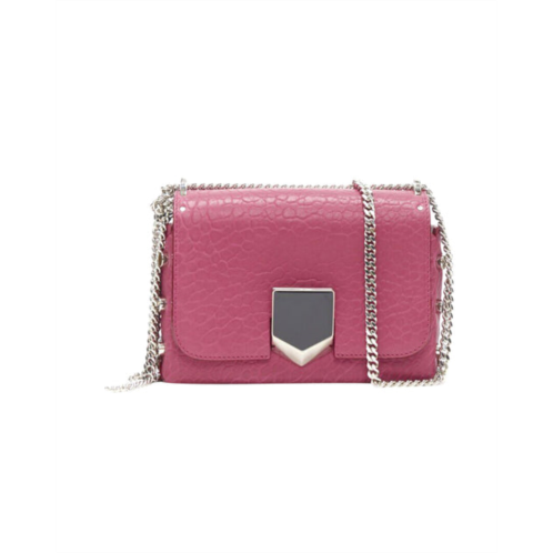 Jimmy choo new lockett petite fuschia pink grainy leather buckle shoulder bag