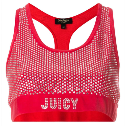 Juicy Couture womens velour sports bra in red