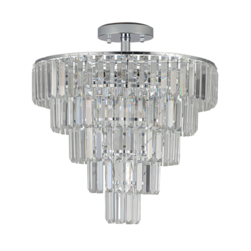 Simplie Fun large crystal chandelier in white chrome color