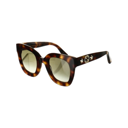 Gucci havana womens uv protection oversized square sunglasses
