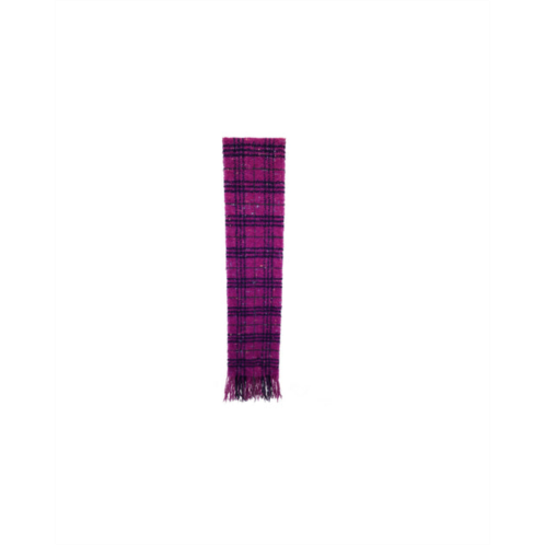 Burberry plaid fringed scarf in purple lana vergine